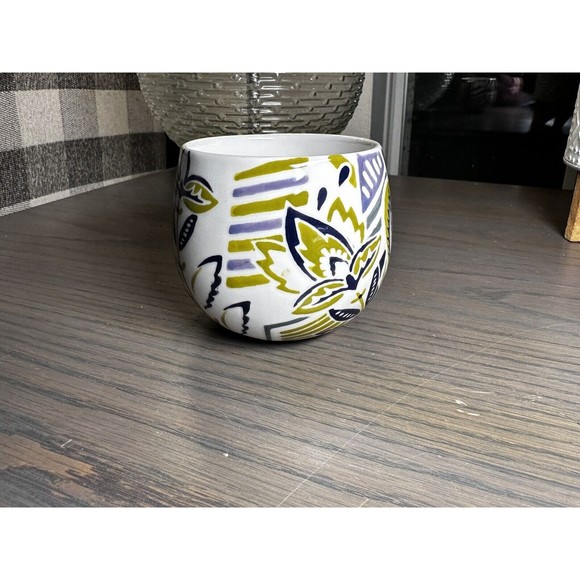 Anthropologie Orchid Pavilion Moss Green Floral Coffee Tea Mug - Picture 2 of 6